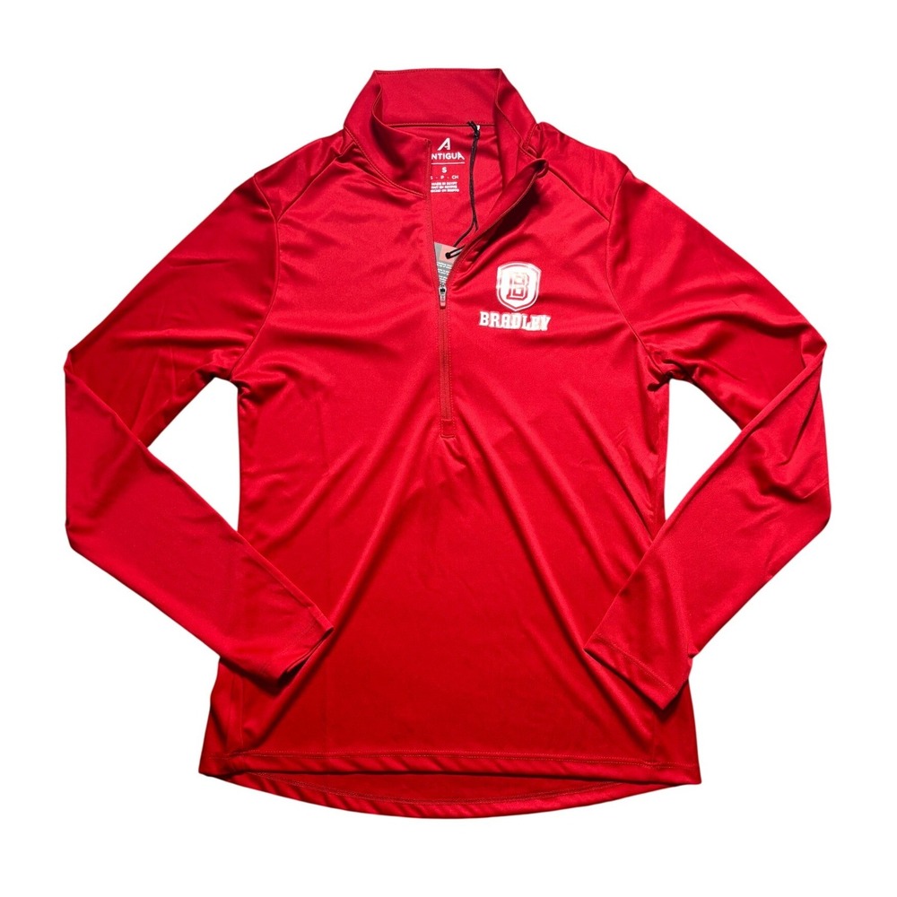 Antigua Bradley University Braves Women's Tribute Pullover Red Quarter Zip S